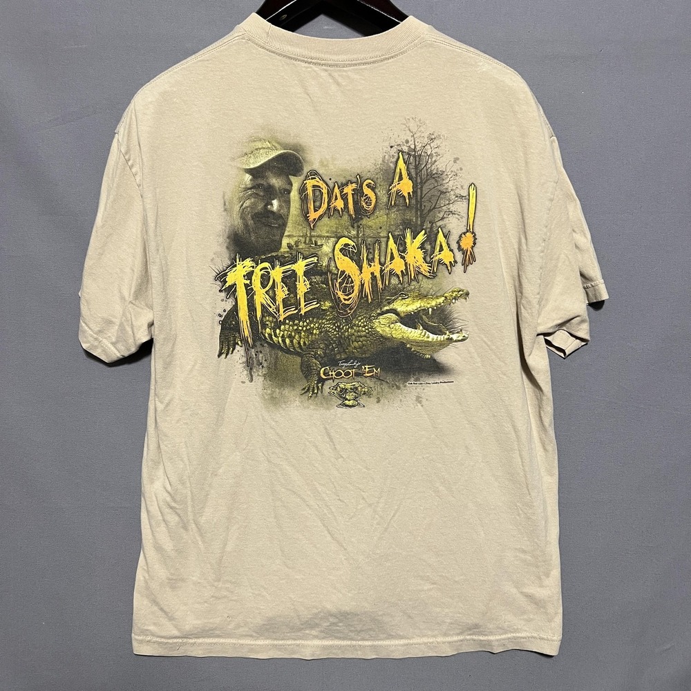 Club Red Shirt Mens XL Beige Dat's A Tree Shaka Alligator Graphic Tee T-Shirt